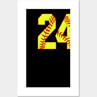 Fastpitch Softball Number 24 #24 Softball Shirt Jersey Uniform Favorite Player Biggest Fan Posters and Art